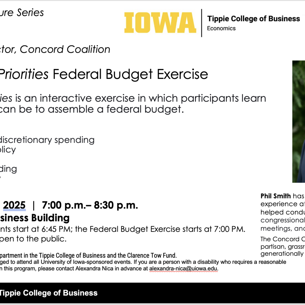 Clarence Tow Series: Principles & Priorities Federal Budget Exercise promotional image