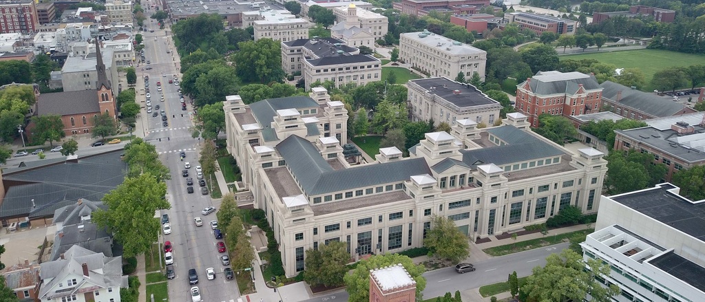 Overhead view of Pappajohn Business Building