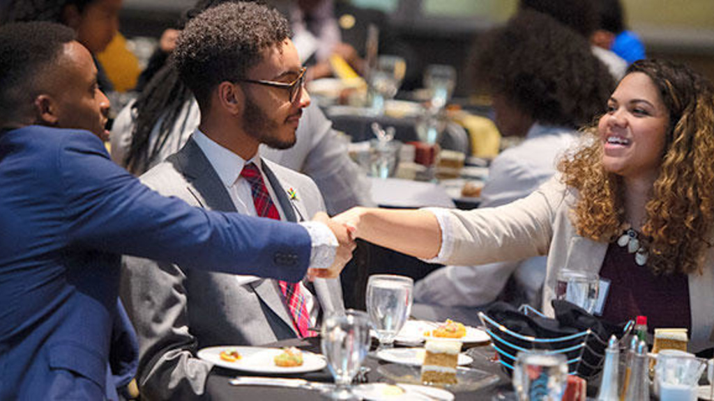 Students at a Black in Business event