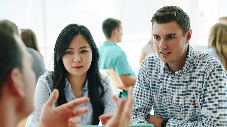 Two students in class